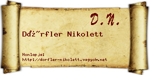 Dörfler Nikolett névjegykártya