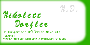 nikolett dorfler business card